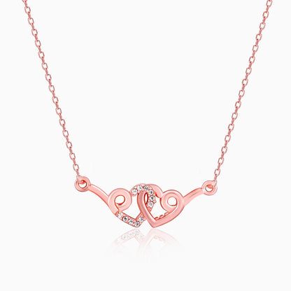 Rose Gold Flying Hearts Necklace