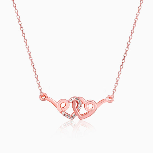 Rose Gold Flying Hearts Necklace