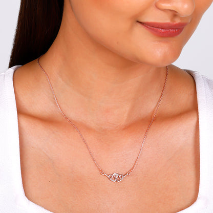 Rose Gold Flying Hearts Necklace