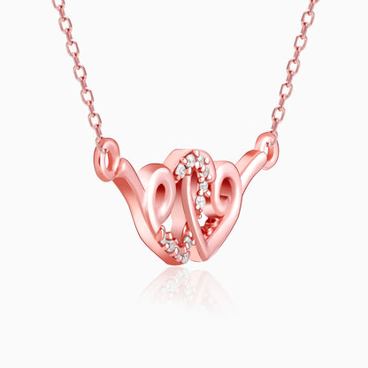 Rose Gold Flying Hearts Necklace