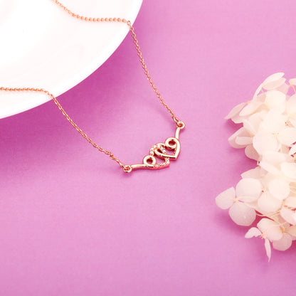 Rose Gold Flying Hearts Necklace