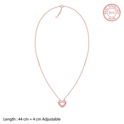 Rose Gold Infinite Love in Heart Necklace