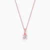 Rose Gold Classic Zircon Shine Pendant with Link Chain