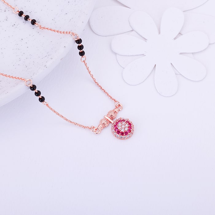 Rose Gold Rosy Red Traditional Mangalsutra