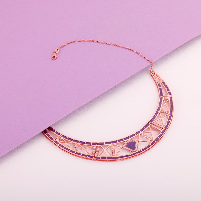 Rose Gold Love In Eiffel Tower Necklace