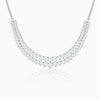 Silver Sparkling Solitaire Layered Necklace