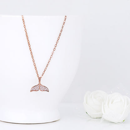 Anushka Sharma Rose Gold Dolphin Tail Necklace with Link Chain