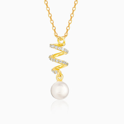 Golden Spiral Beauty Pendant with Link Chain