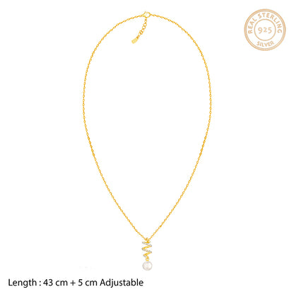 Golden Spiral Beauty Pendant with Link Chain