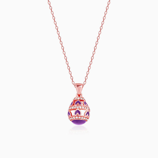 Rose Gold Romance in Air Balloon Pendant with Link Chain