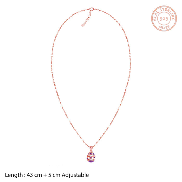 Rose Gold Romance in Air Balloon Pendant with Link Chain