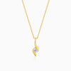 Golden Spark Solitaire Pendant with Link Chain