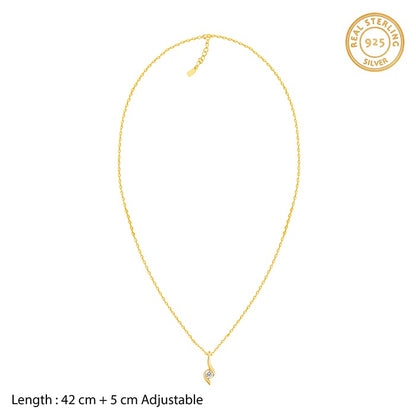 Golden Spark Solitaire Pendant with Link Chain