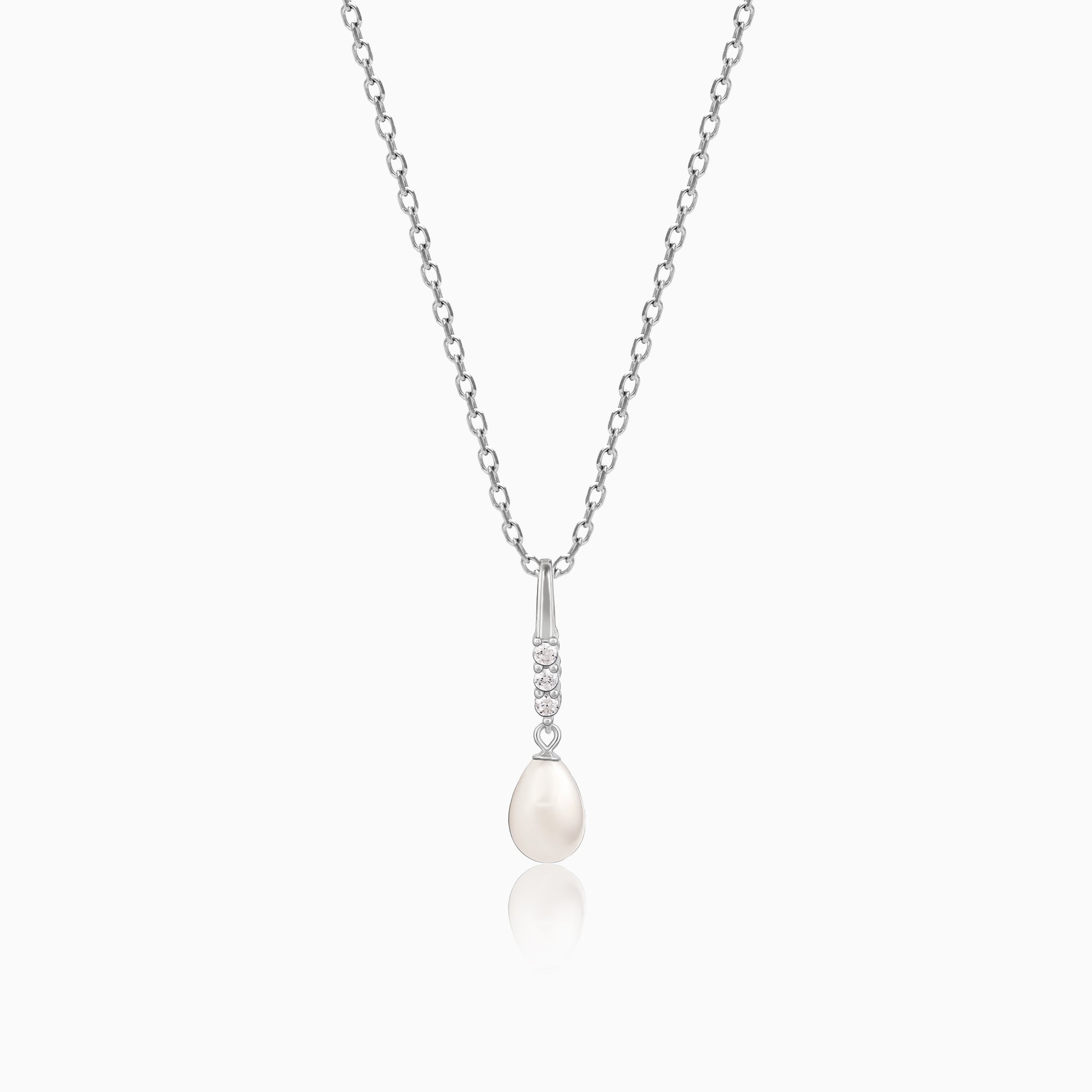 Anushka Sharma Silver Drop of Pearl Pendant with Link Chain – GIVA