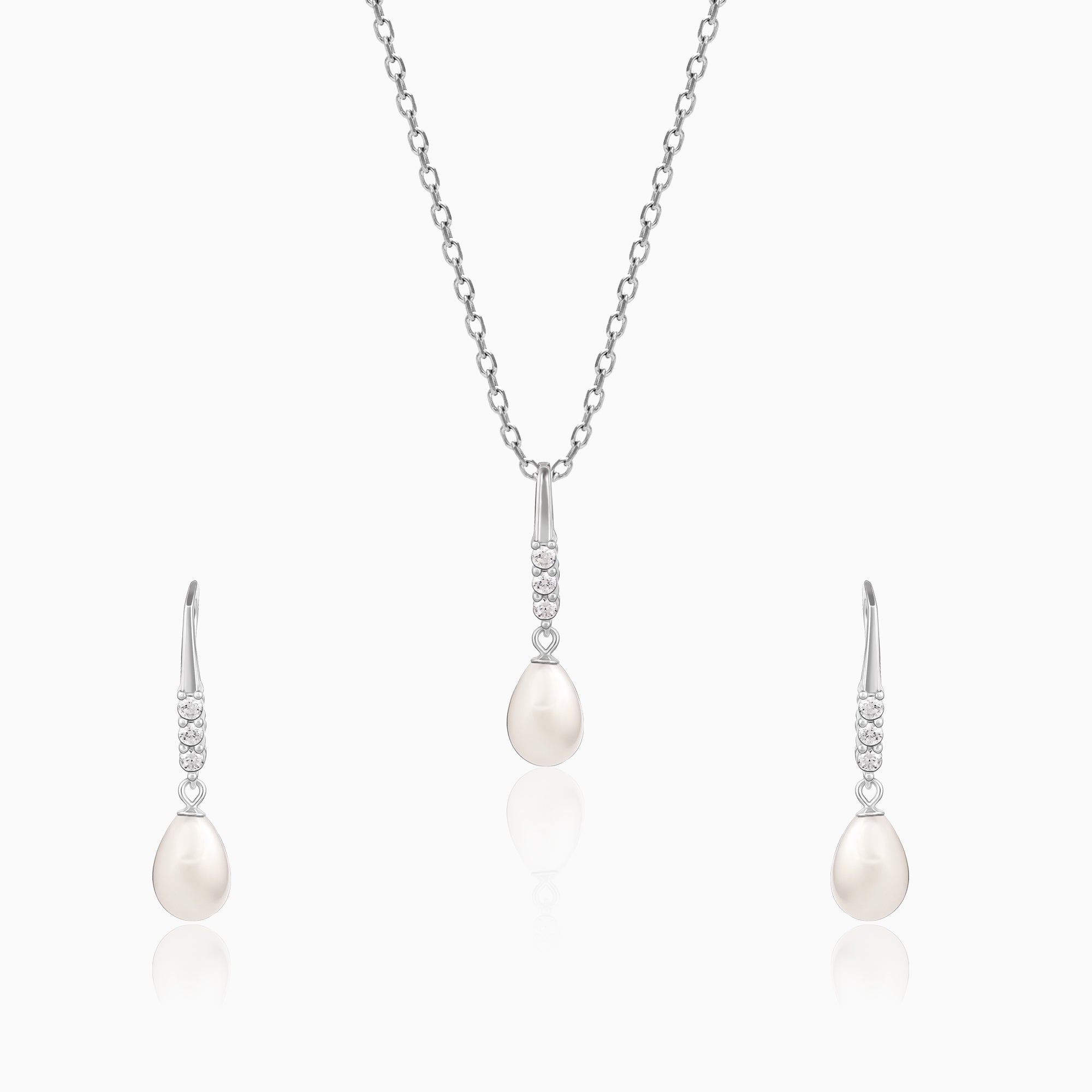 Anushka Sharma Silver Drops of Pearls Set - Image 1