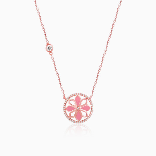 Rose Gold Mughal Architecture Pendant with Link Chain