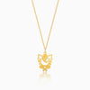 Golden Ganapati Silhouette Pendant with Link Chain