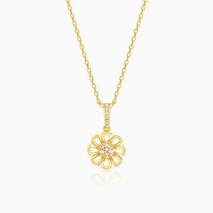 Golden Daisy Dream Pendant with Link Chain