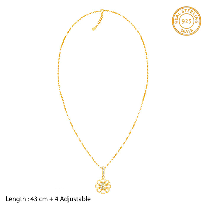Golden Daisy Dream Pendant with Link Chain