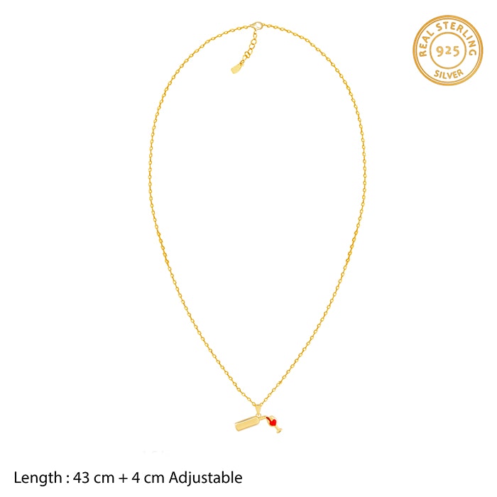 Golden Date Night Pendant with Link Chain