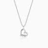 Silver Zircon Infinity Heart Pendant with Link Chain