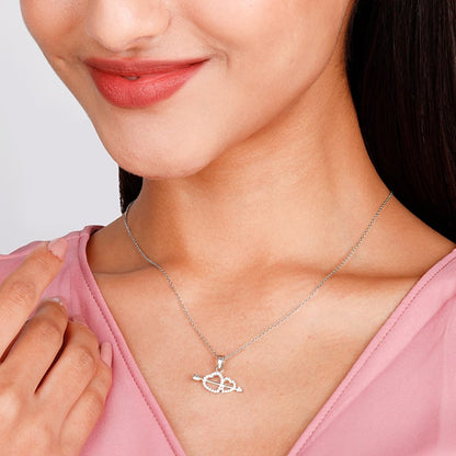 Silver Fated Love Pendant with Link Chain