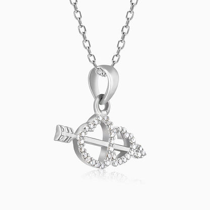 Silver Fated Love Pendant with Link Chain