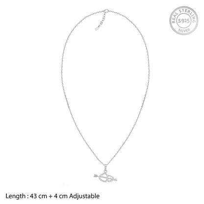 Silver Fated Love Pendant with Link Chain