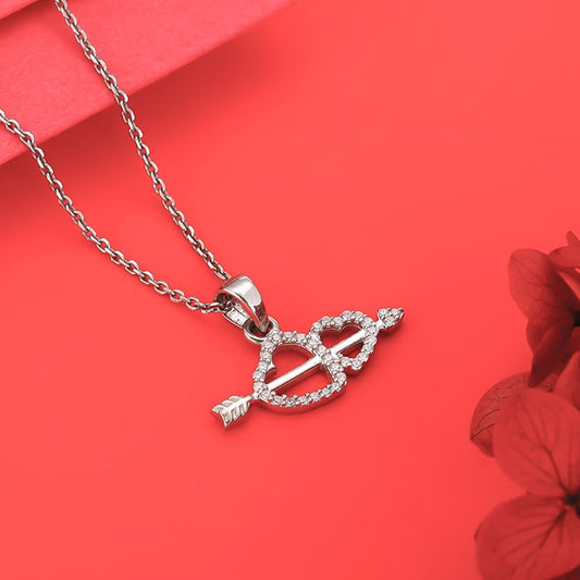 Silver Fated Love Pendant with Link Chain
