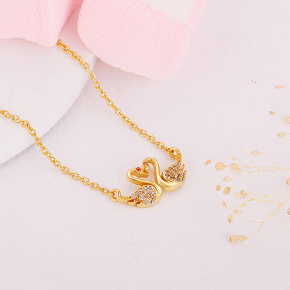 Golden Swan Love Necklace