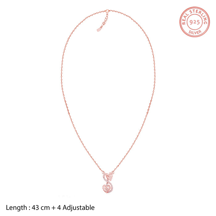 Rose Gold Intertwined Leaves Necklace