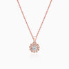 Rose Gold Sun Flower Pendant with Link Chain