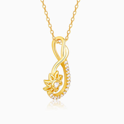 Golden Blossoming Glory Pendant with Link Chain