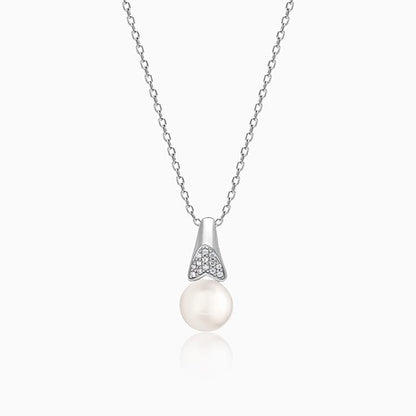 Silver Fin Pearl Pendant with Link Chain