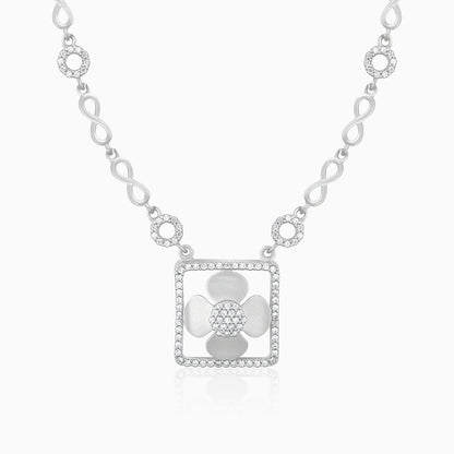 Silver Lavish Love Floral Necklace