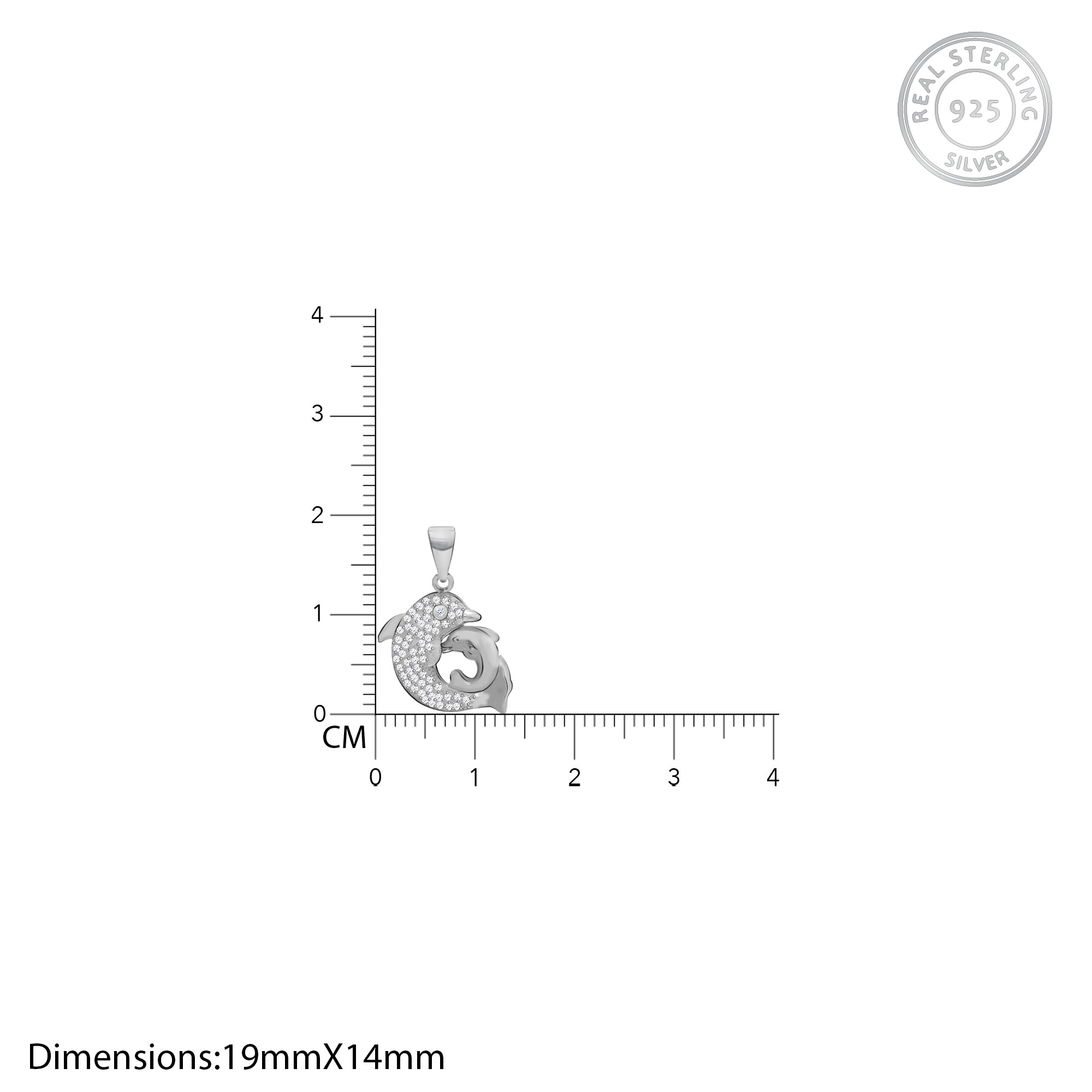 Silver Dual Dolphin Pendant with Link Chain - view 4