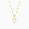 Golden Cubic Circle Pendant with Link Chain