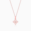 Rose Gold Double Rosette Pendant with Link Chain