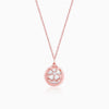 Rose Gold Pea Flower Pendant with Link Chain