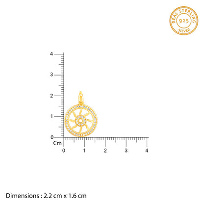 Golden Wheel Of Life Pendant with Link Chain