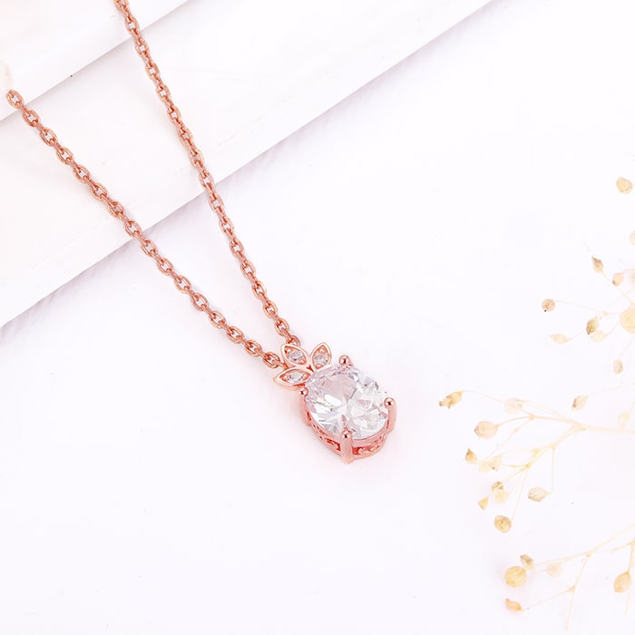 Rose Gold Glint of Happiness Pendant with Link Chain