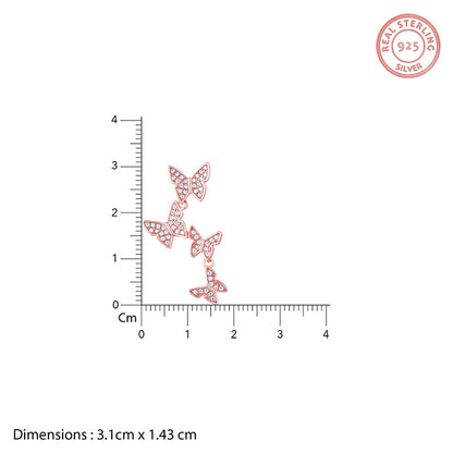 Rose Gold Wavering Wings Butterfly Set