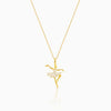 Golden Ballerina Pendant with Link Chain