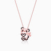 Rose Gold Panda Heart Me Necklace