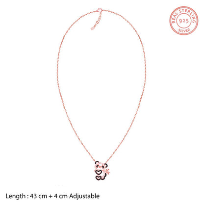 Rose Gold Panda Heart Me Necklace
