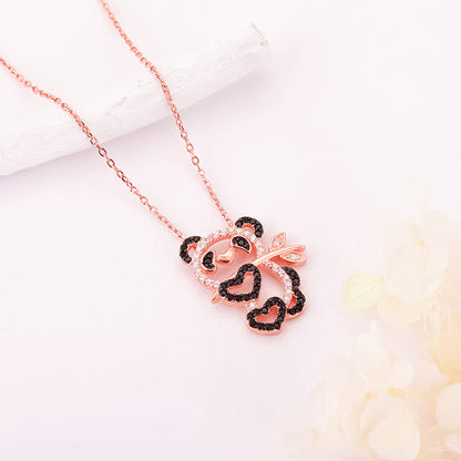Rose Gold Panda Heart Me Necklace
