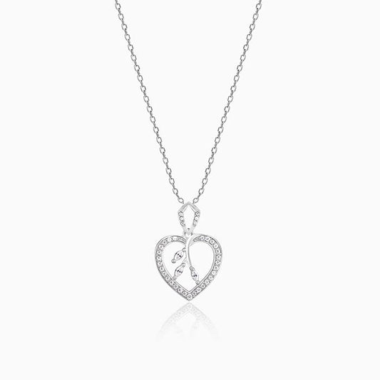 Silver Leaf Me More Pendant with Link Chain