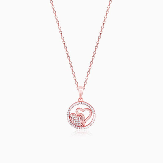 Rose Gold One World One Love Pendant with Link Chain