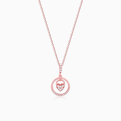 Rose Gold In The Circle of Your Love Pendant with Chain