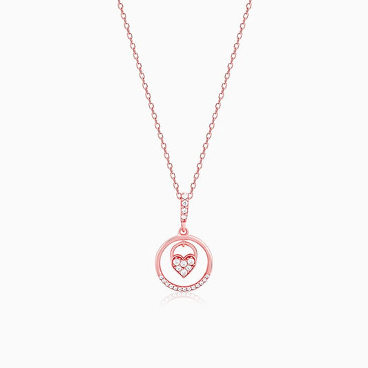 Rose Gold In The Circle of Your Love Pendant with Chain